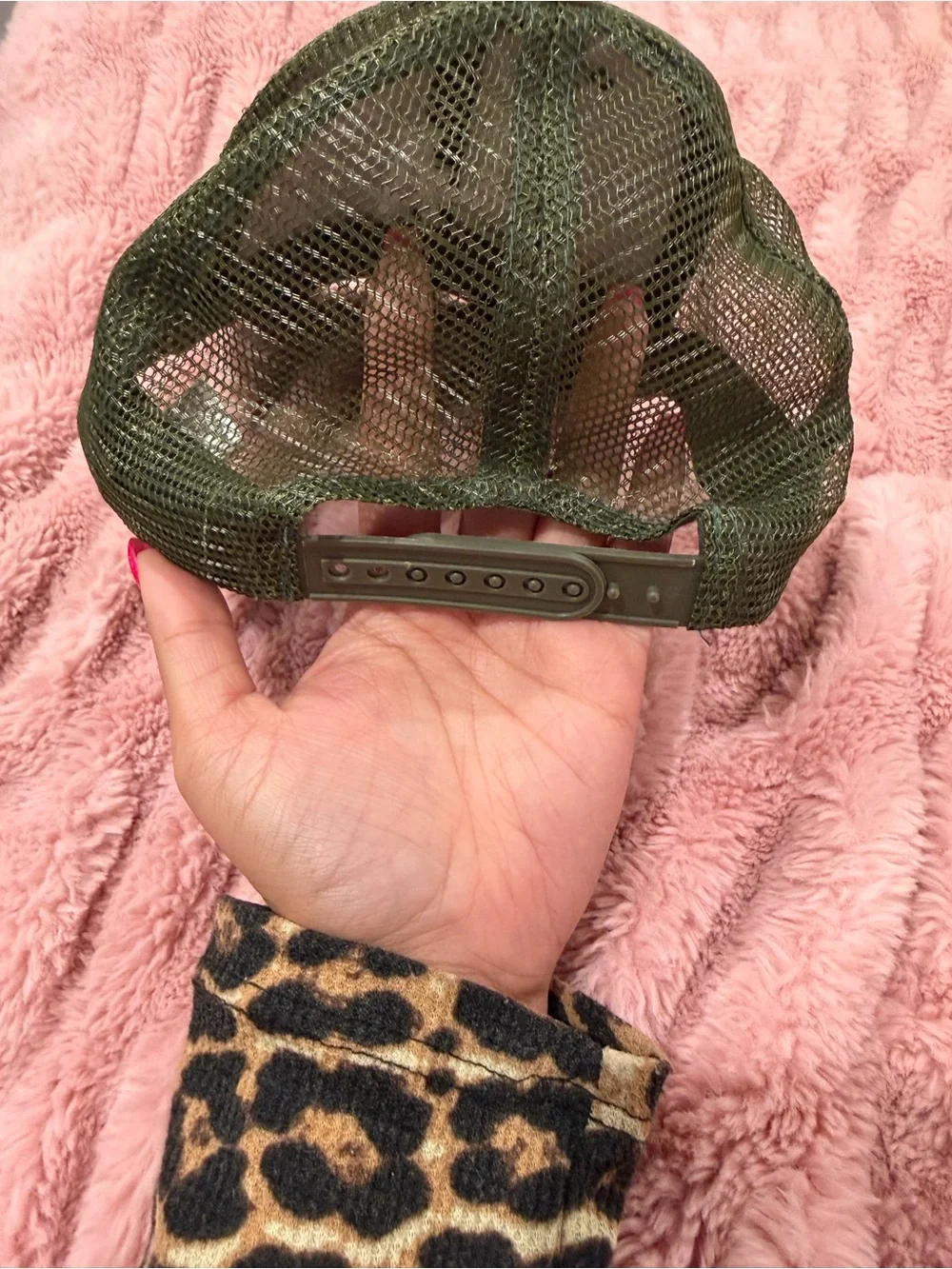 Camo Trucker Hat with White LA Patch